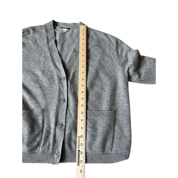 J. Crew Relaxed Fit cashmere cardigan sweater size S Gray Button Front Pockets - Picture 6 of 9